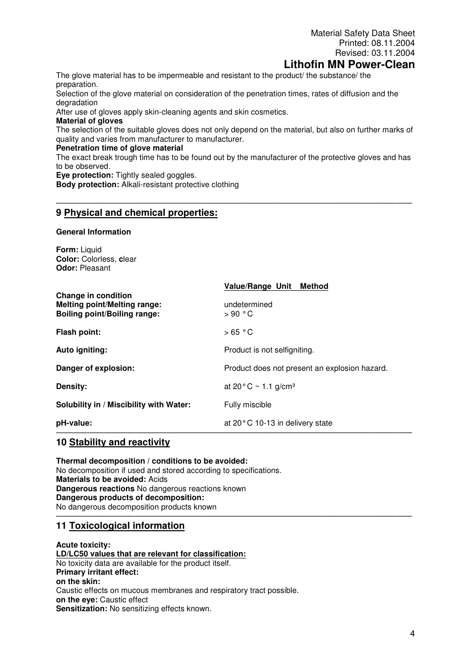 Lithofin mn power-clean | Pro-Link Lithofin MN Power-Clean 120069 User Manual | Page 4 / 6