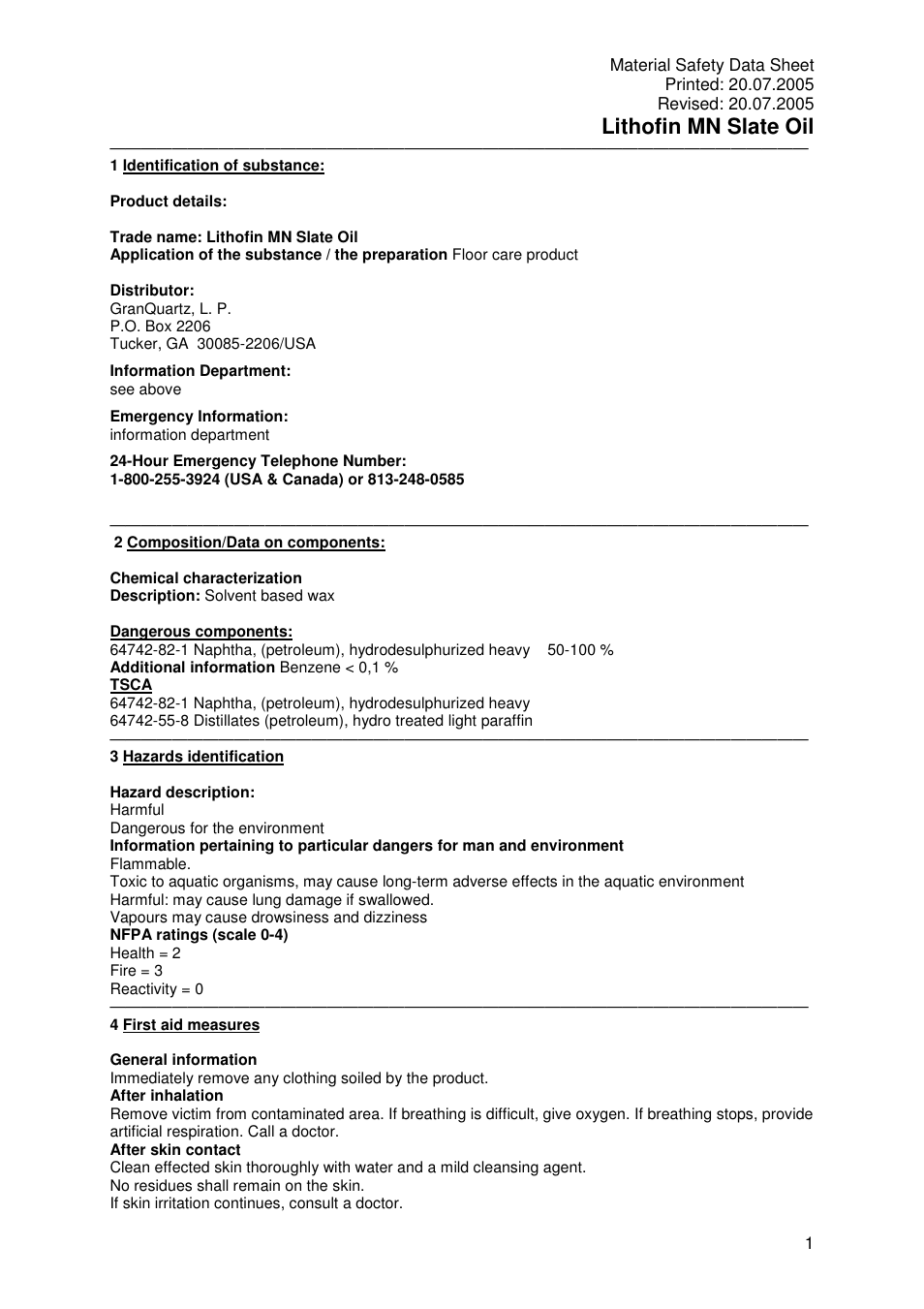 Pro-Link Lithofin MN Slate Oil 120050 User Manual | 6 pages