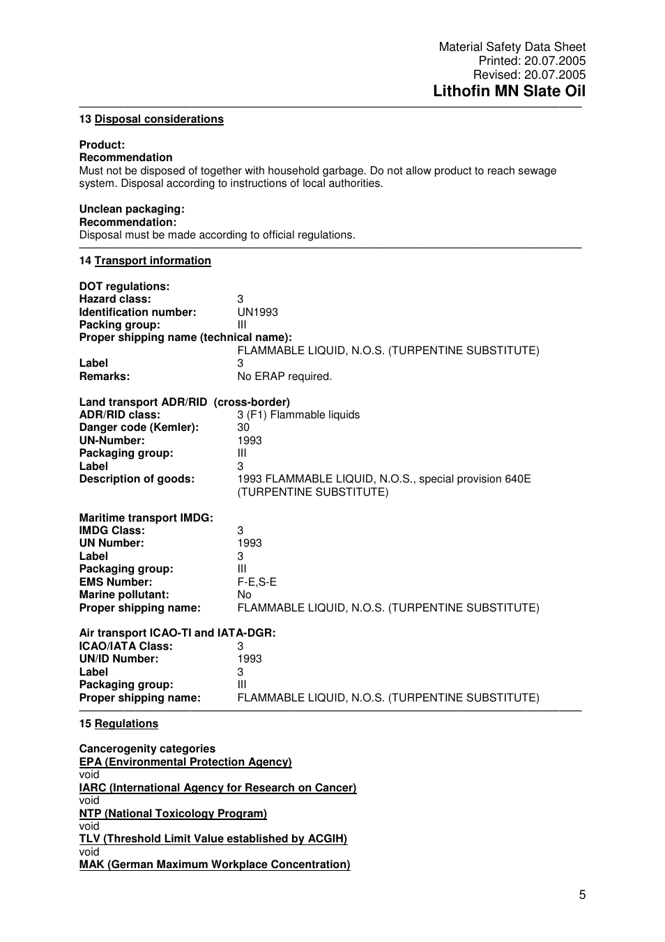 Lithofin mn slate oil | Pro-Link Lithofin MN Slate Oil 120050 User Manual | Page 5 / 6