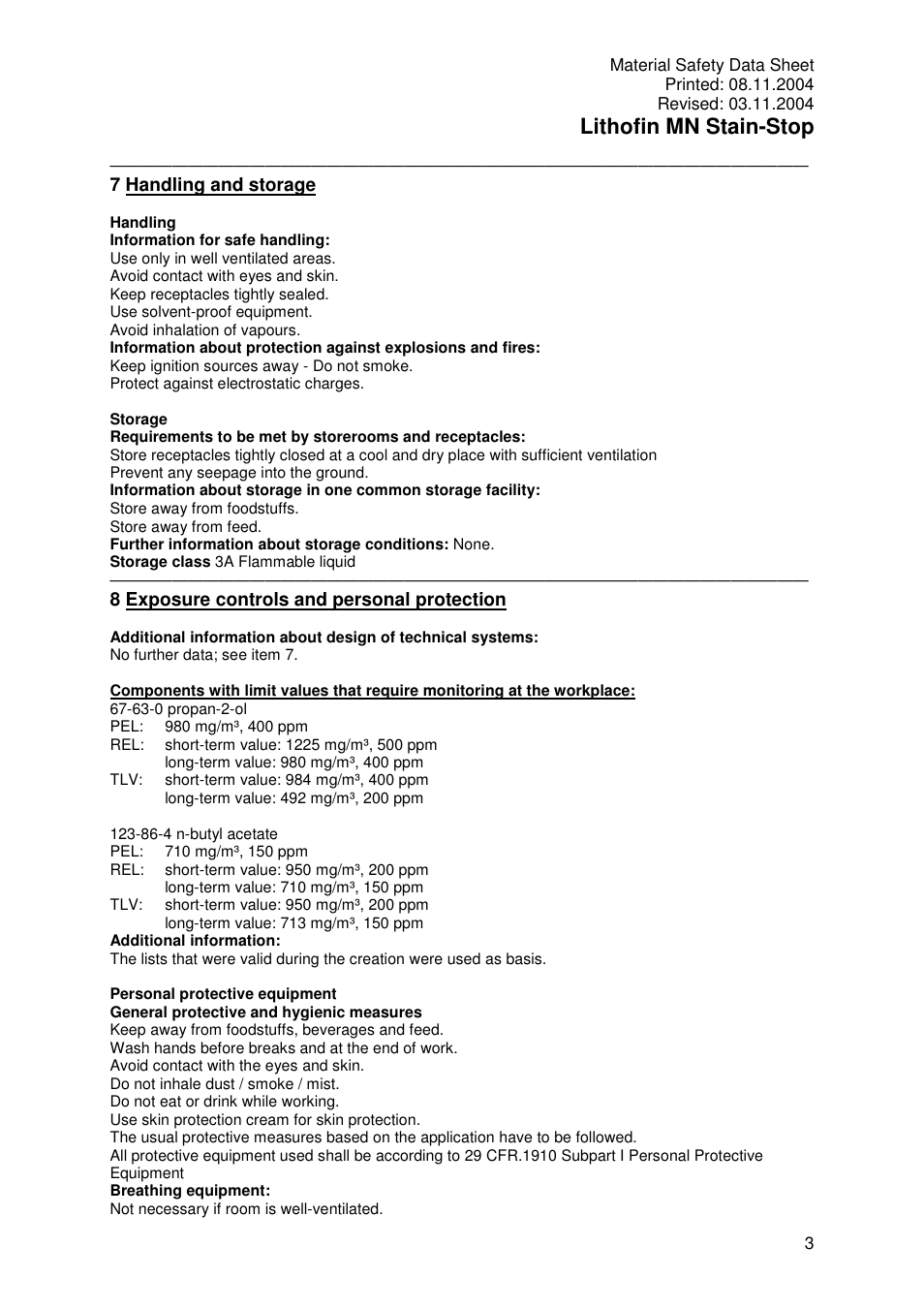 Lithofin mn stain-stop | Pro-Link Lithofin MN Stain-Stop 120043 User Manual | Page 3 / 7