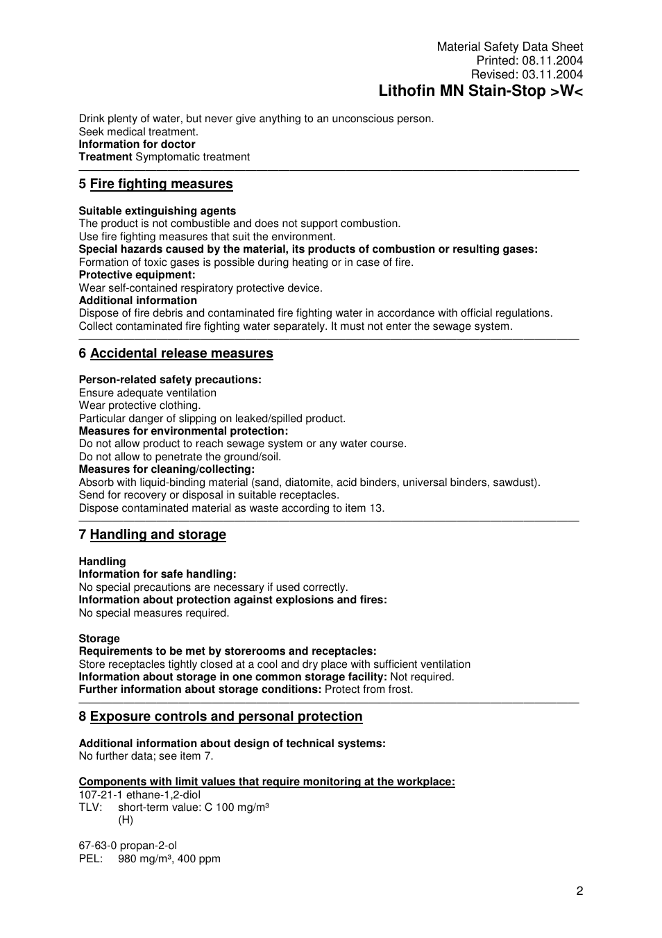 Lithofin mn stain-stop >w | Pro-Link Lithofin MN Stain-Stop Water Based 120039 User Manual | Page 2 / 5