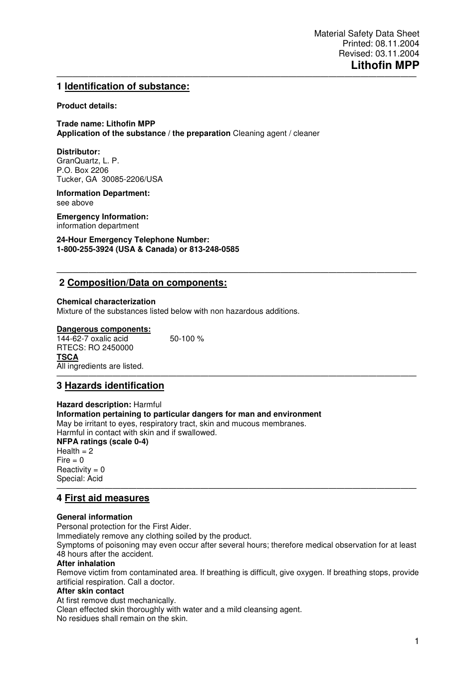 Pro-Link Lithofin MPP Marble Polishing Powder 120054 User Manual | 6 pages