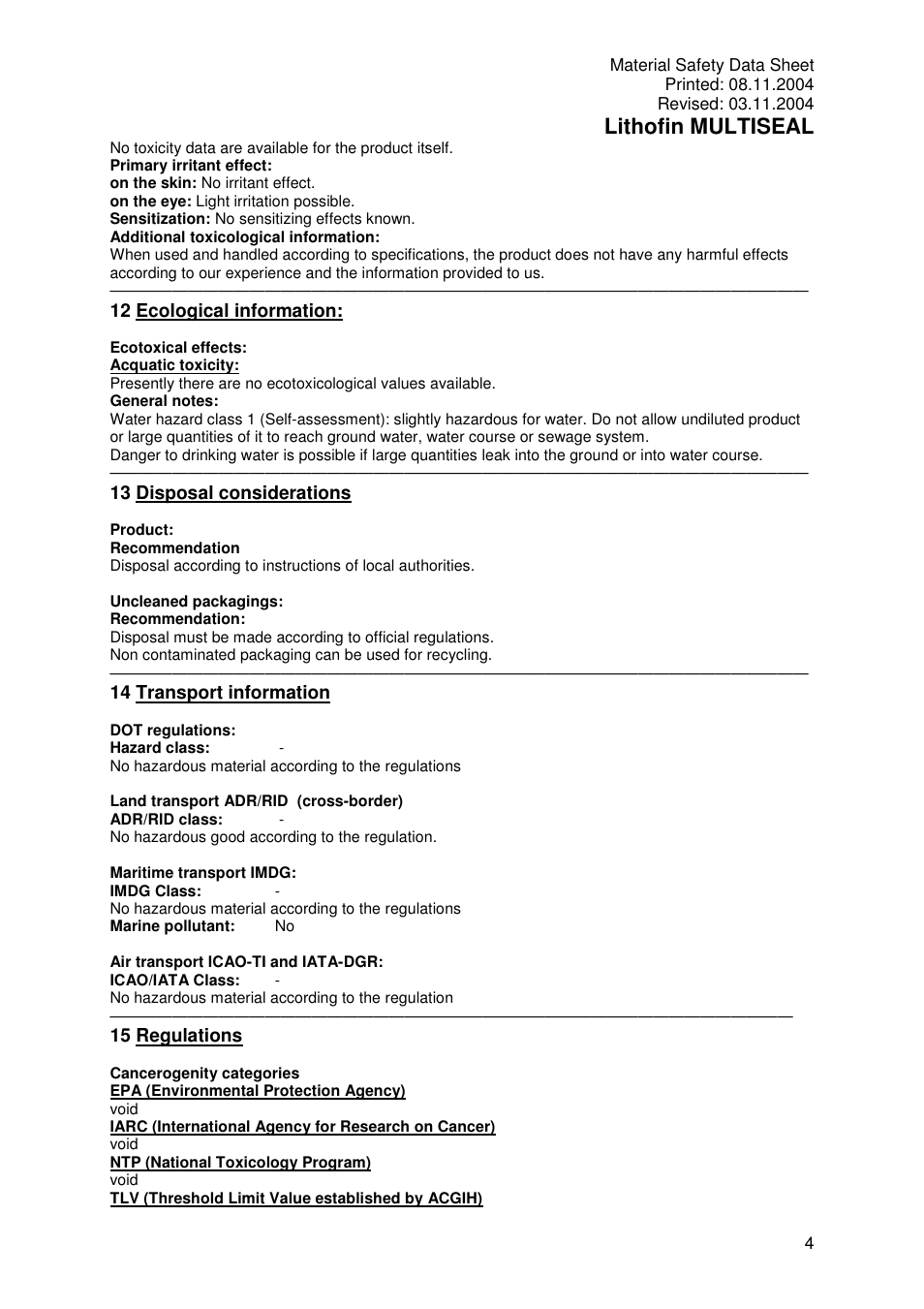 Lithofin multiseal | Pro-Link Lithofin Multi-Seal 120065 User Manual | Page 4 / 5