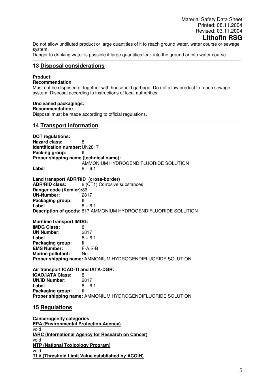 Lithofin rsg | Pro-Link Lithofin RSG Slip Resistant Treatment 120012 User Manual | Page 5 / 6