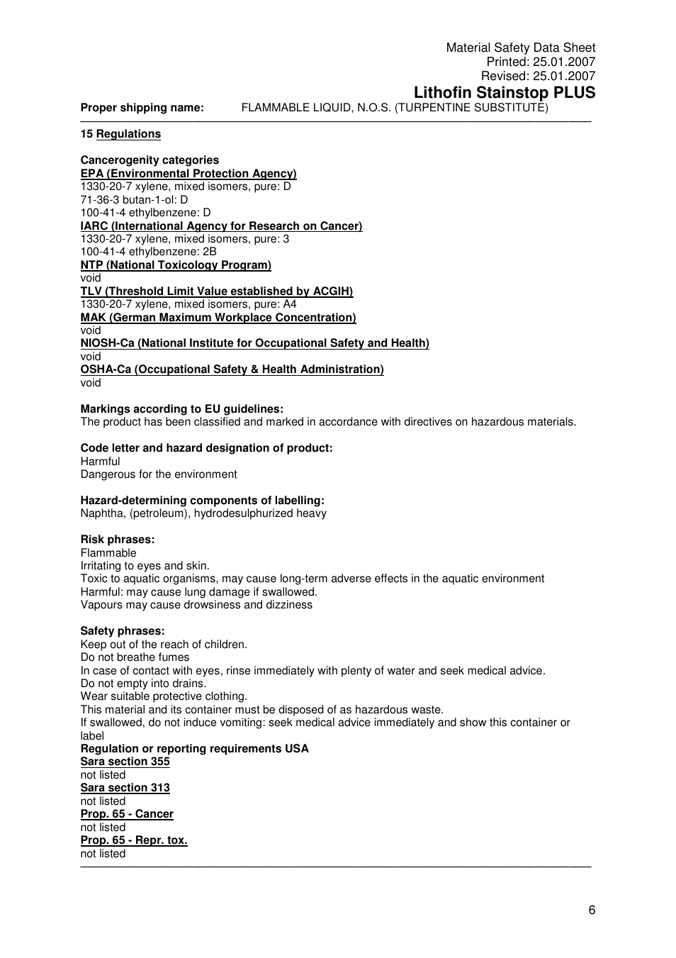 Lithofin stainstop plus | Pro-Link Lithofin Stain-Stop Plus 120071 User Manual | Page 6 / 7