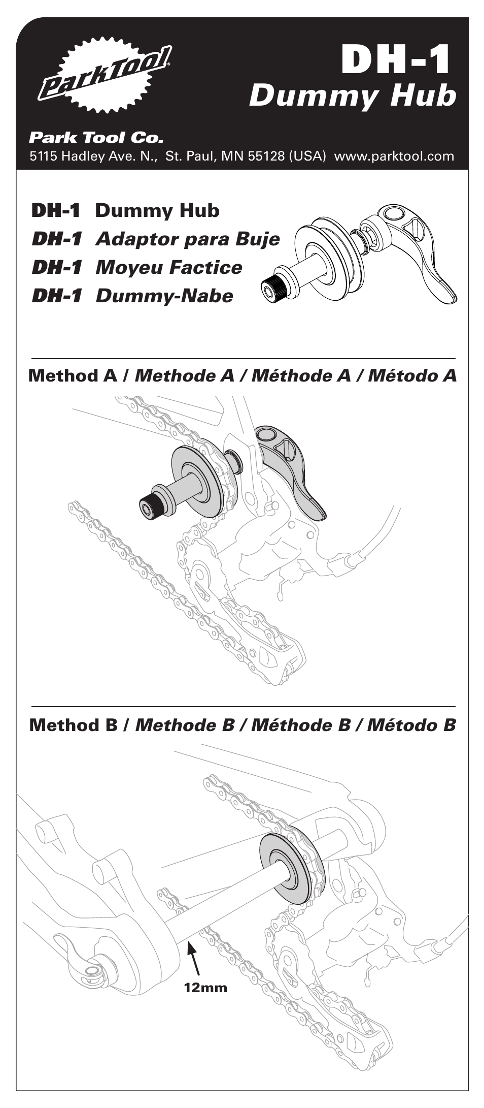 Park Tool Dummy Hub User Manual | 2 pages