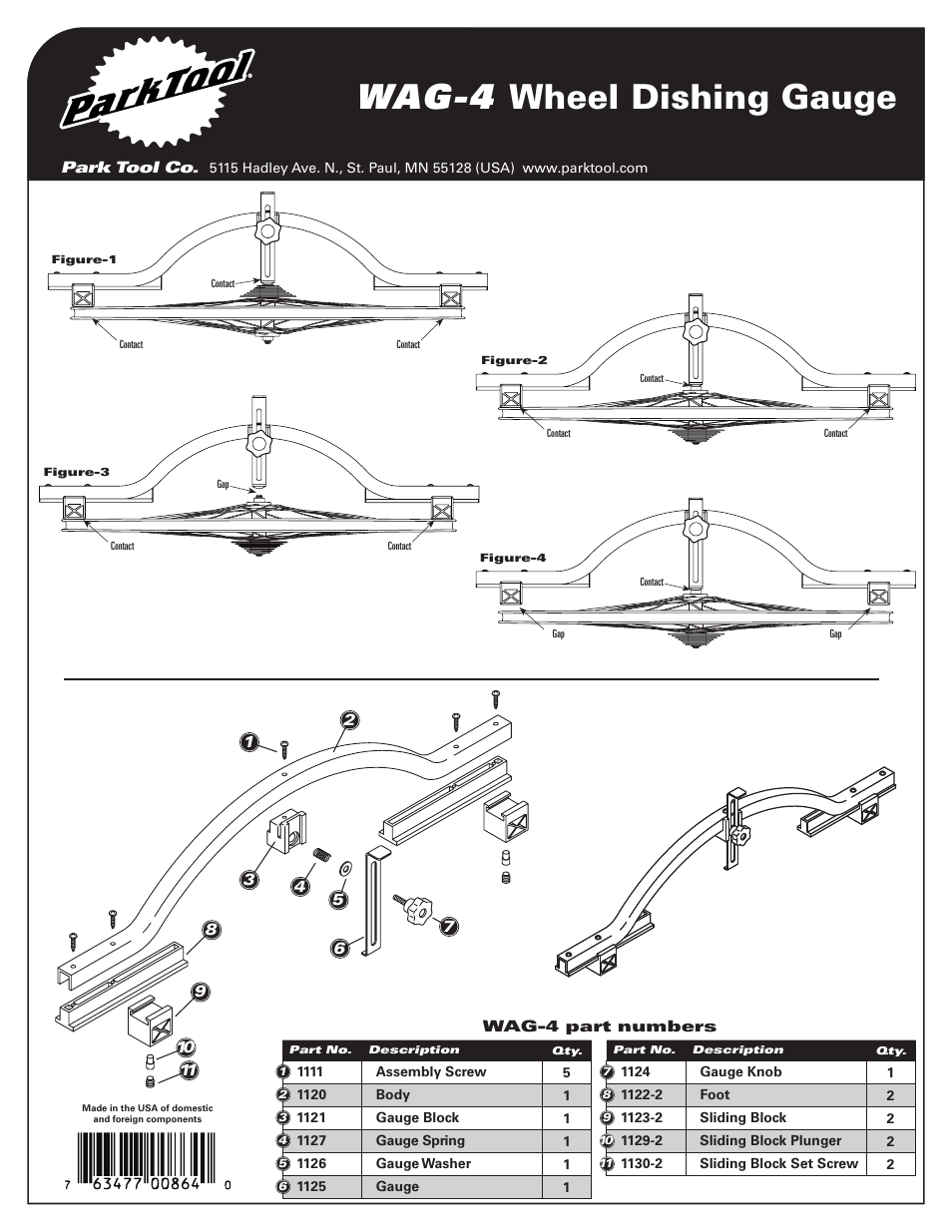 Wag-4 wheel dishing gauge | Park Tool Wheel Alignment Gauge User Manual | Page 2 / 2