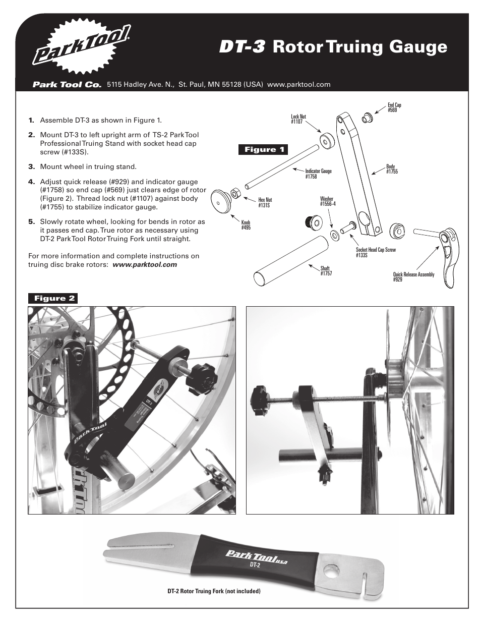 Park Tool Rotor Truing Gauge User Manual | 4 pages