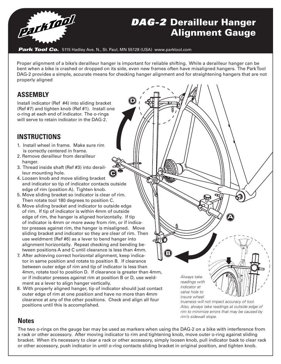 Park Tool Derailleur Hanger Alignment Gauge User Manual | 6 pages