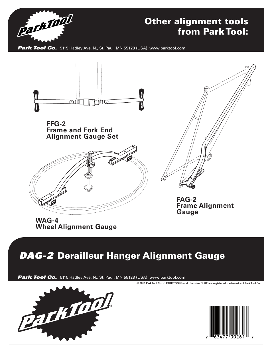 Other alignment tools from park tool, Dag-2 derailleur hanger alignment gauge | Park Tool Derailleur Hanger Alignment Gauge User Manual | Page 6 / 6