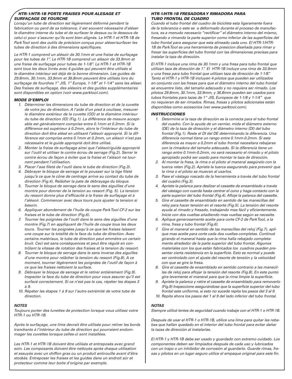 Park Tool HTR-1B User Manual | Page 2 / 4