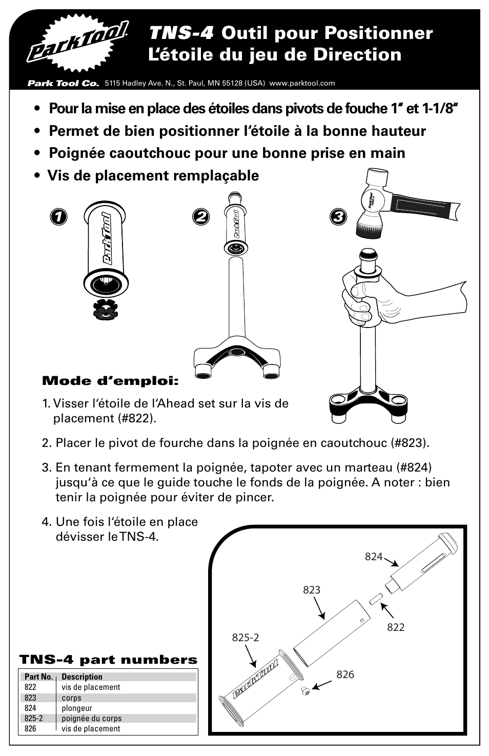 Park Tool TNS-4 User Manual | Page 3 / 4