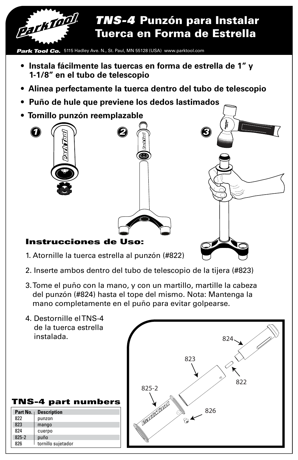 Park Tool TNS-4 User Manual | Page 4 / 4