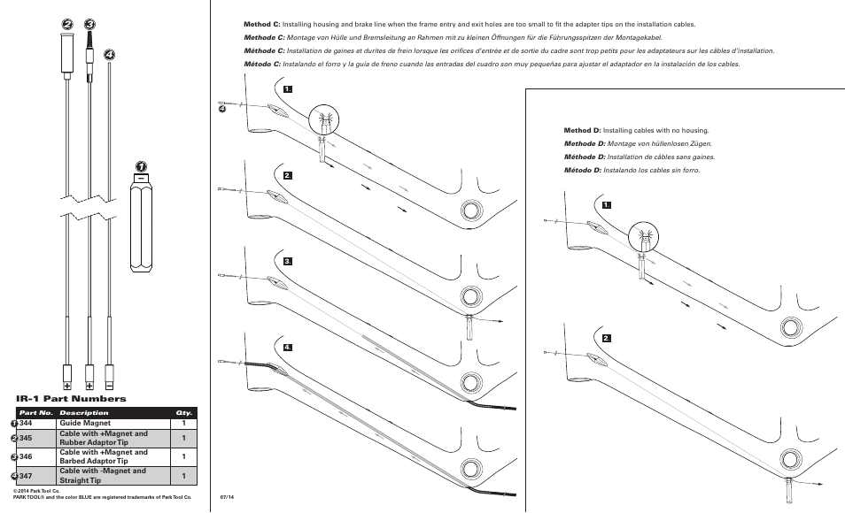 Ir-1 part numbers | Park Tool IR-1 User Manual | Page 2 / 2