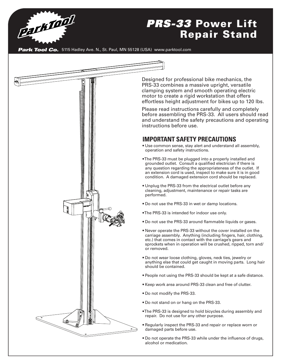 Park Tool PRS-33AOK User Manual | 20 pages