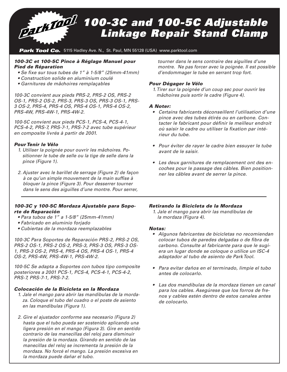 Park Tool 100-5C User Manual | Page 2 / 4