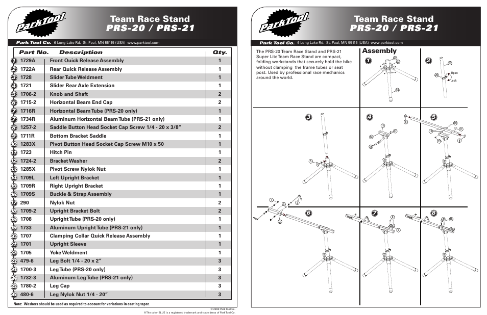 Park Tool PRS-21 User Manual | 2 pages