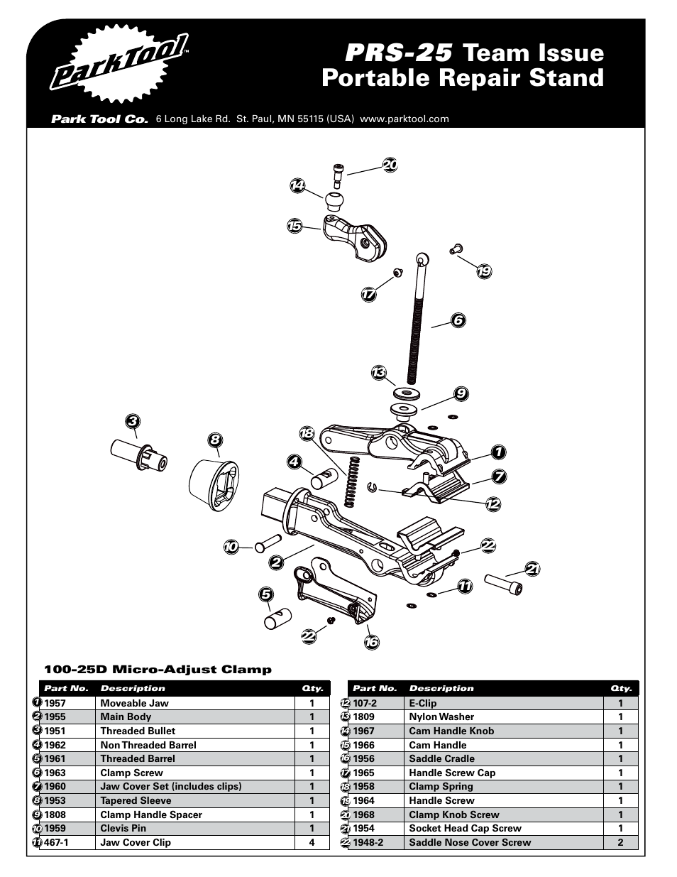 Prs-25 team issue portable repair stand | Park Tool PRS-25 User Manual | Page 5 / 6