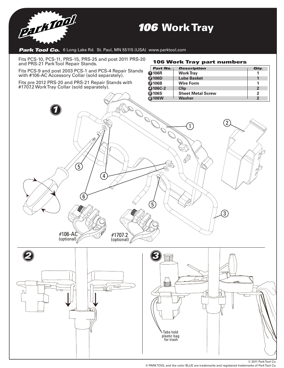 Park Tool 106 User Manual | 1 page