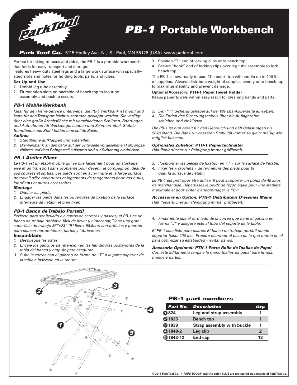 Park Tool PB-1 User Manual | 1 page