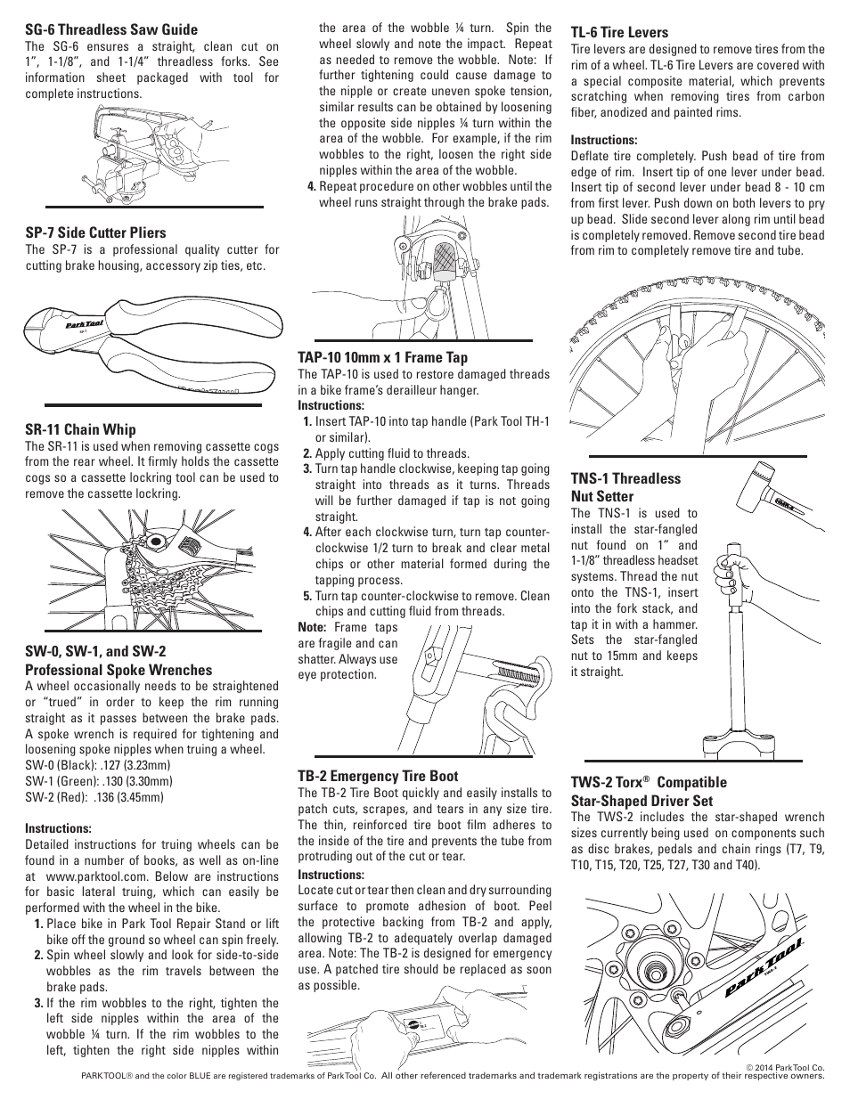 English pg4 | Park Tool PK-65 User Manual | Page 4 / 16