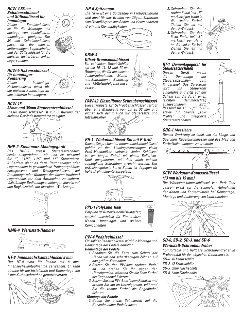 French pg2 german pg3 | Park Tool PK-65 User Manual | Page 7 / 16