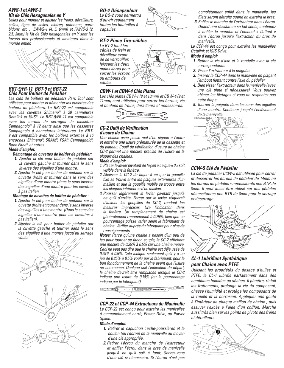 French pg1 | Park Tool PK-65 User Manual | Page 9 / 16