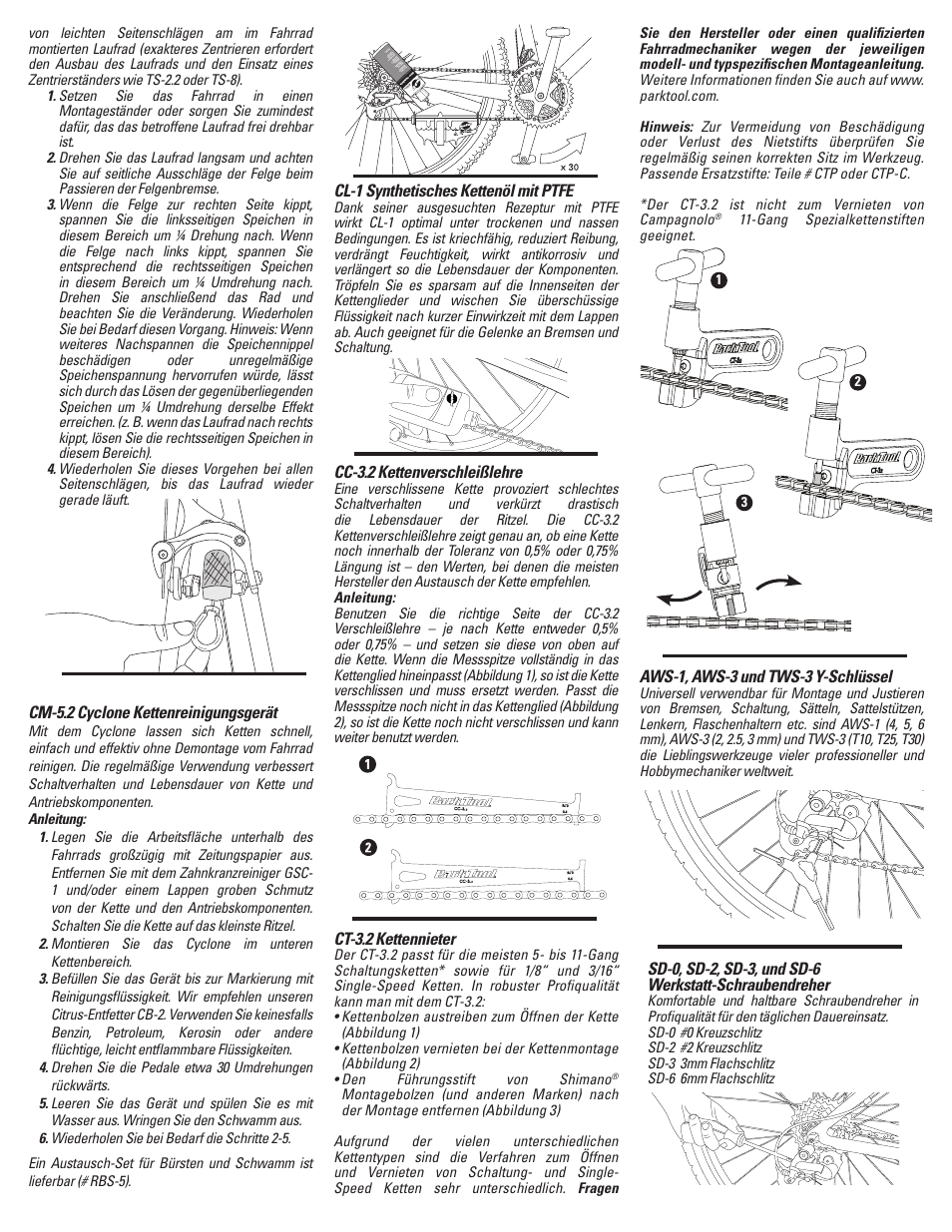 German pg-2 | Park Tool AK-38 User Manual | Page 11 / 12