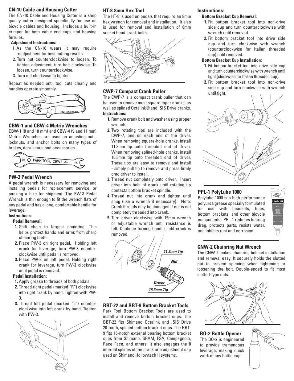 English pg-3 | Park Tool AK-38 User Manual | Page 3 / 12