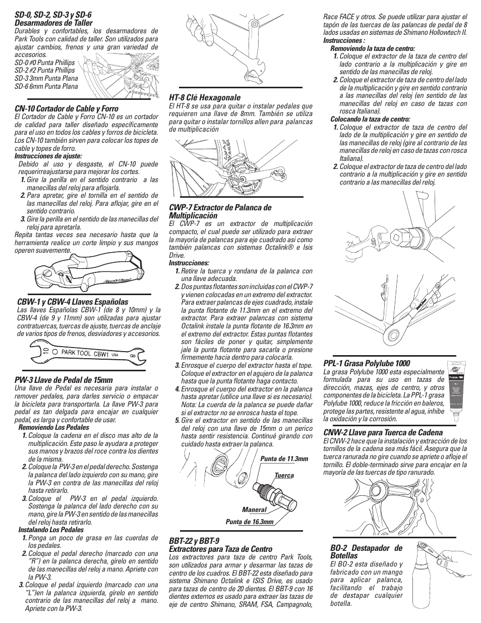 Spanish pg-3 | Park Tool AK-38 User Manual | Page 6 / 12