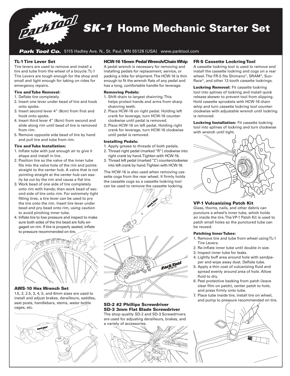 Park Tool SK-1 User Manual | 8 pages