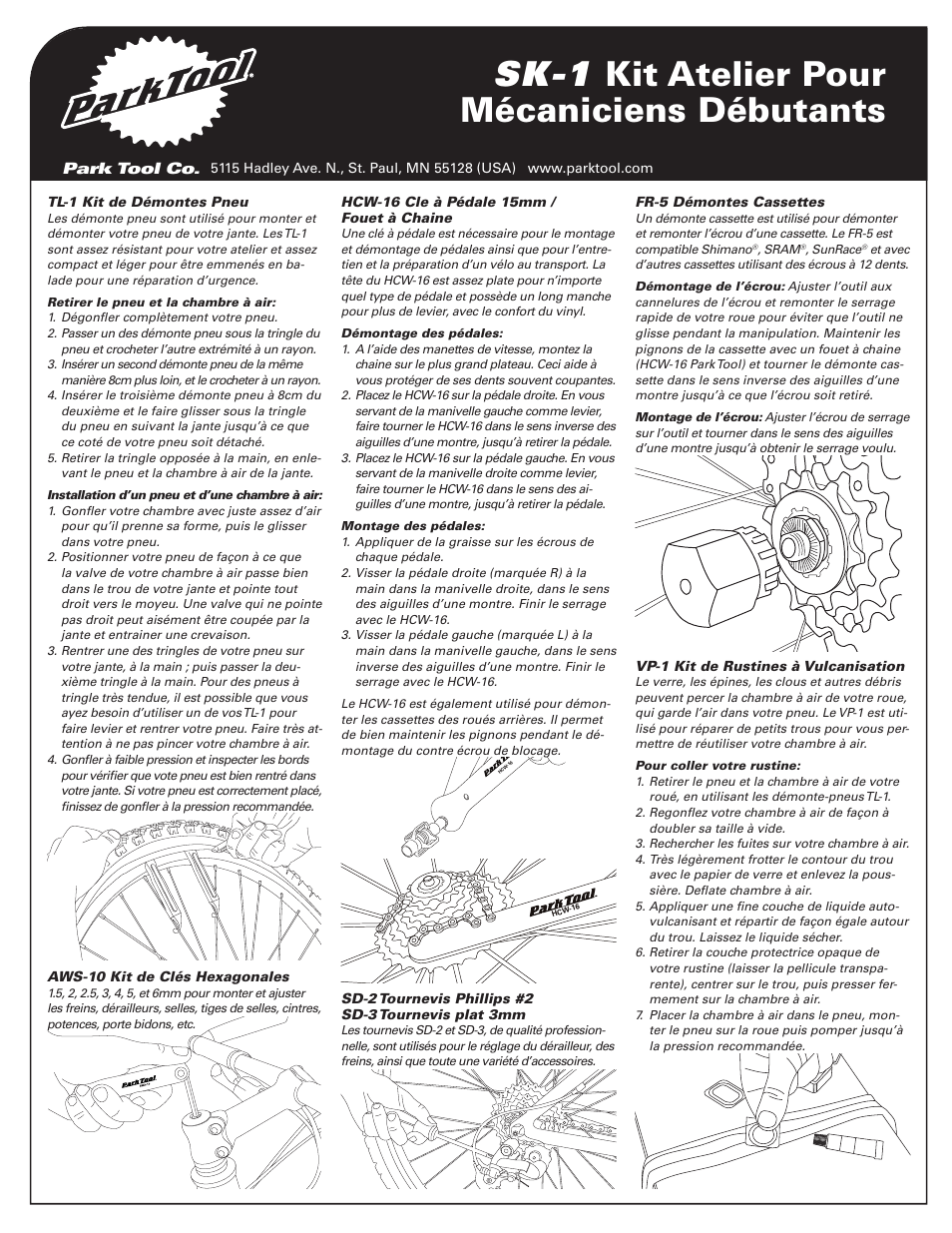 Sk-1 kit atelier pour mécaniciens débutants | Park Tool SK-1 User Manual | Page 7 / 8