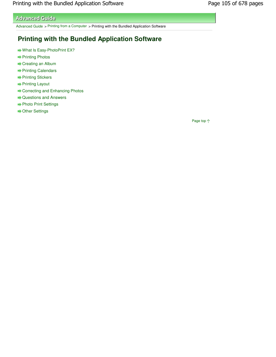 Printing with the bundled application software | Canon PIXMA MP250 User Manual | Page 105 / 678