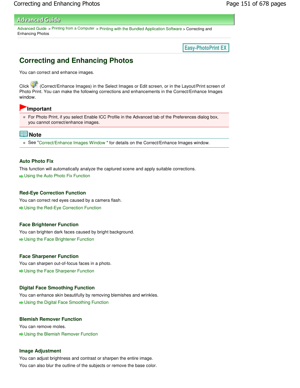 Correcting and enhancing photos | Canon PIXMA MP250 User Manual | Page 151 / 678