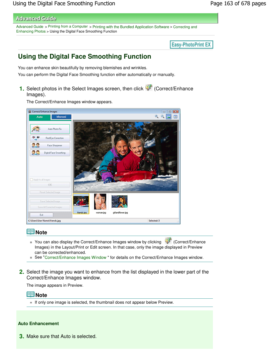 Using the digital face smoothing function | Canon PIXMA MP250 User Manual | Page 163 / 678