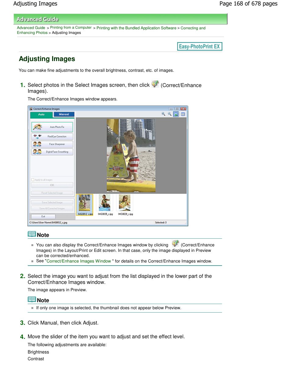 Adjusting images | Canon PIXMA MP250 User Manual | Page 168 / 678