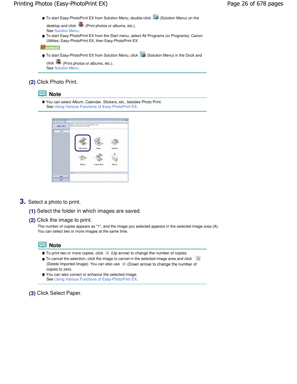 3) click select paper | Canon PIXMA MP250 User Manual | Page 26 / 678