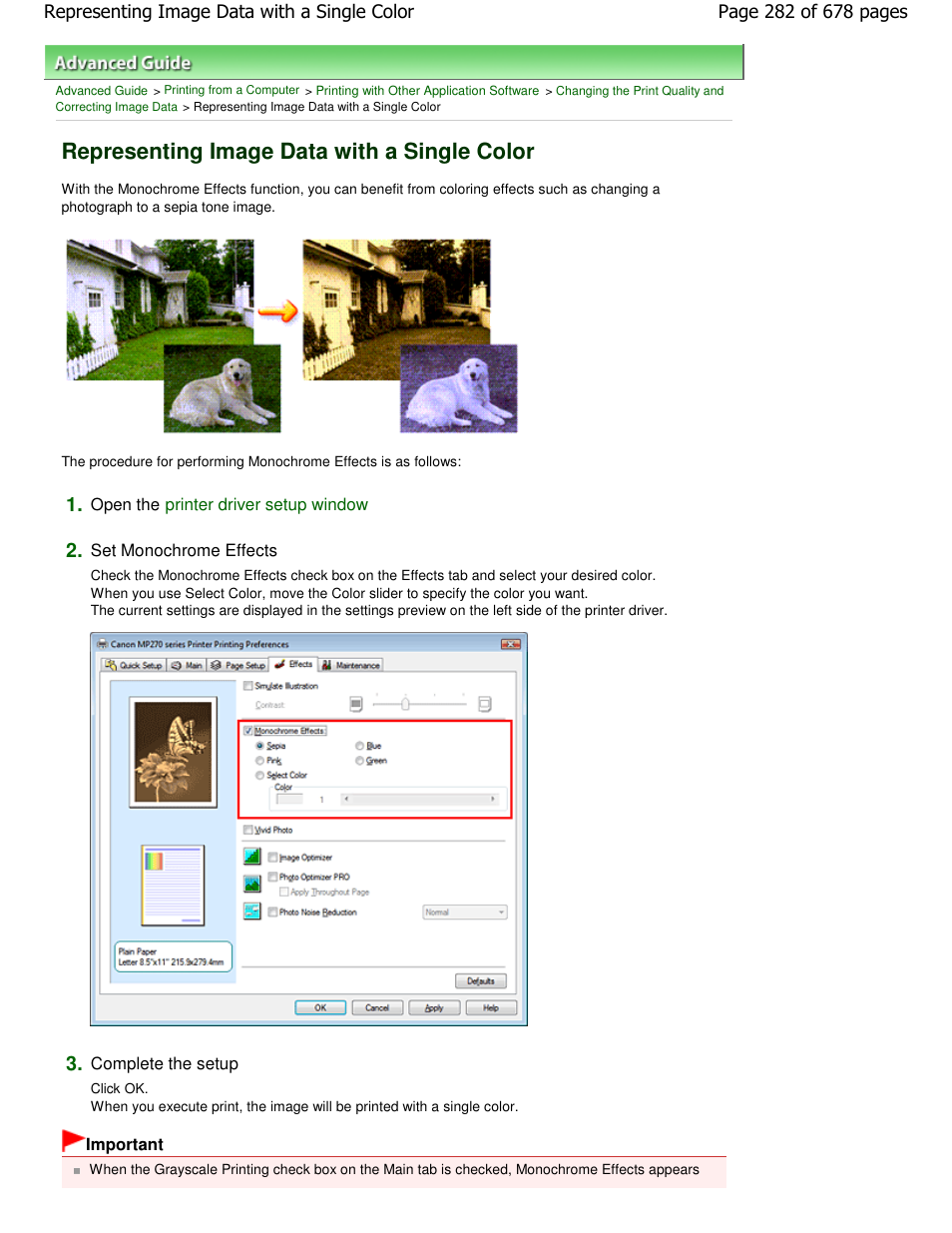 Representing image data with a single color | Canon PIXMA MP250 User Manual | Page 282 / 678