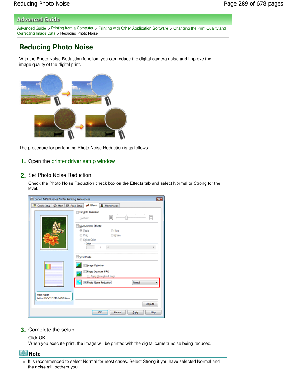 Reducing photo noise | Canon PIXMA MP250 User Manual | Page 289 / 678