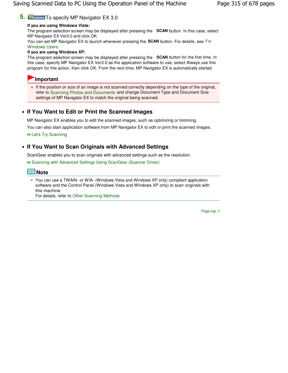 If you want to edit or print the scanned images | Canon PIXMA MP250 User Manual | Page 315 / 678