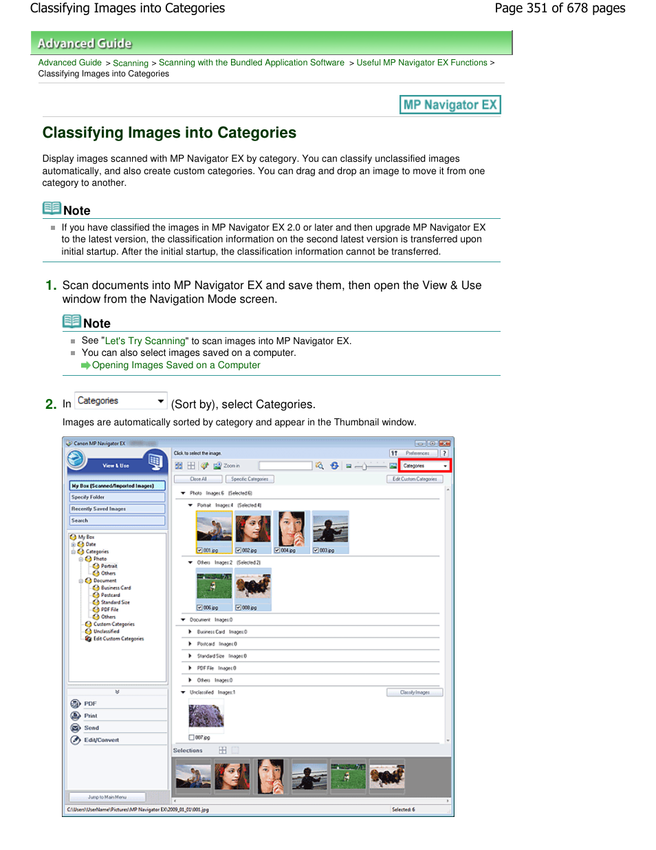 Classifying images into categories | Canon PIXMA MP250 User Manual | Page 351 / 678