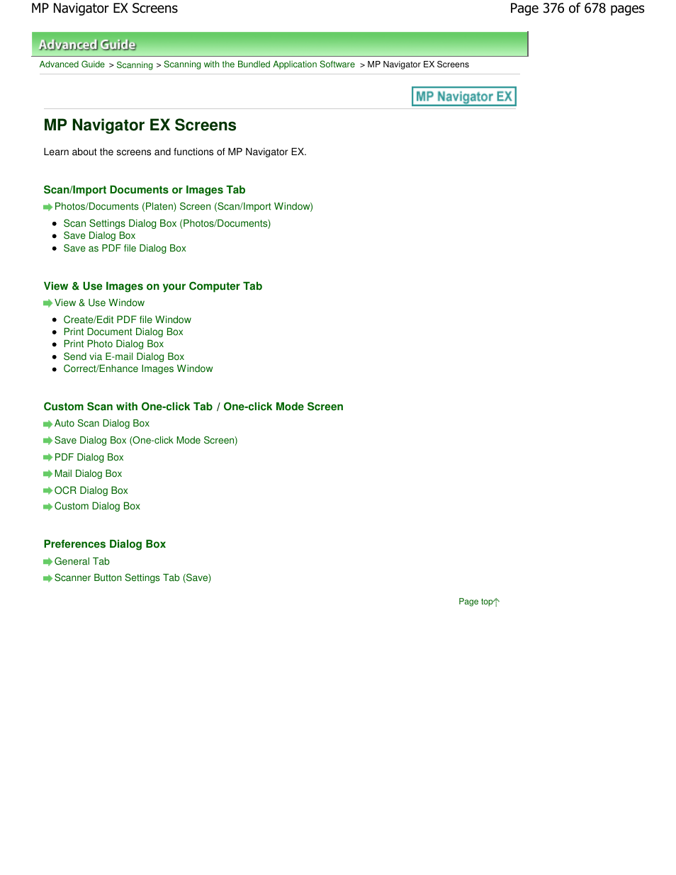 Mp navigator ex screens | Canon PIXMA MP250 User Manual | Page 376 / 678