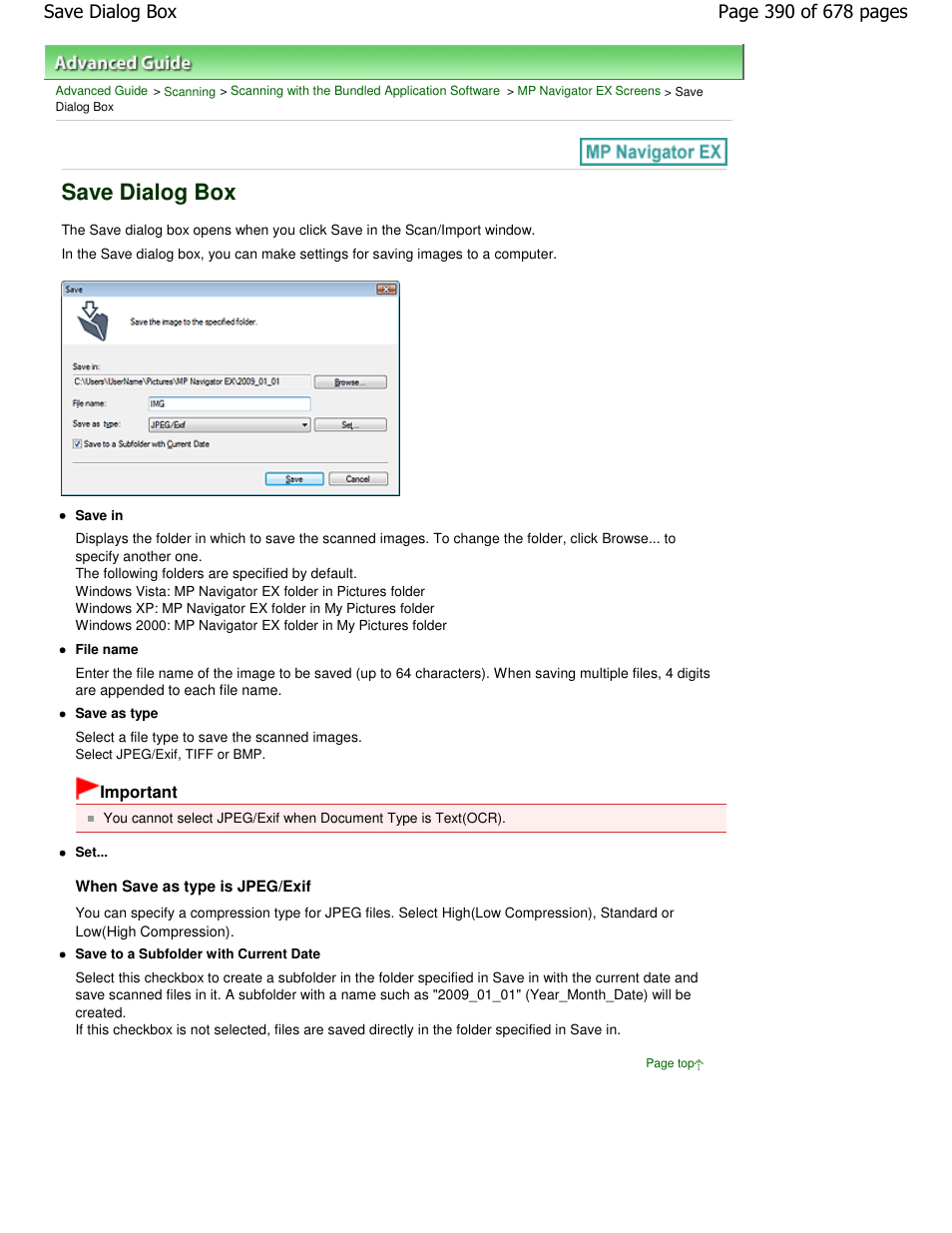 Save dialog box | Canon PIXMA MP250 User Manual | Page 390 / 678