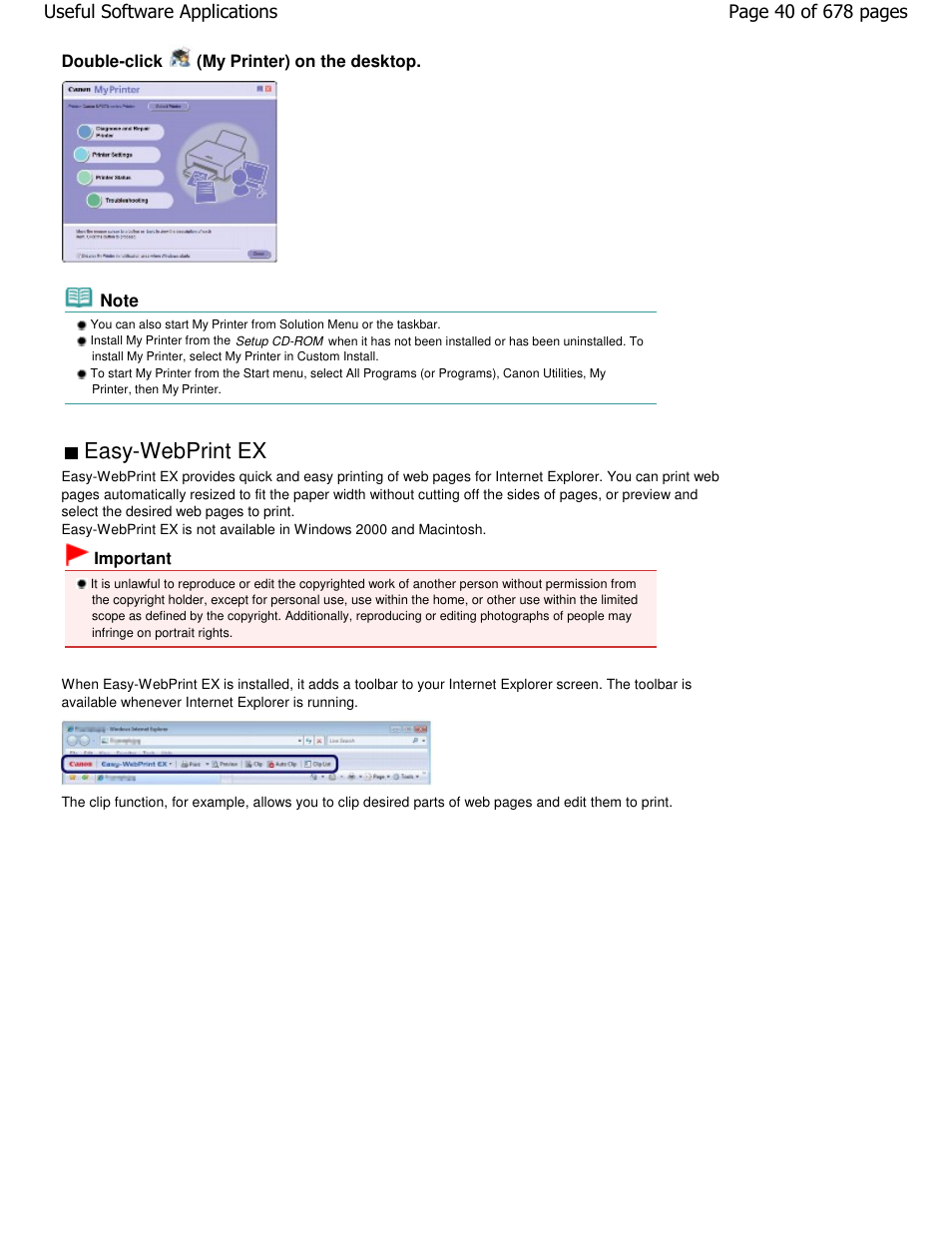 Easy-webprint ex | Canon PIXMA MP250 User Manual | Page 40 / 678