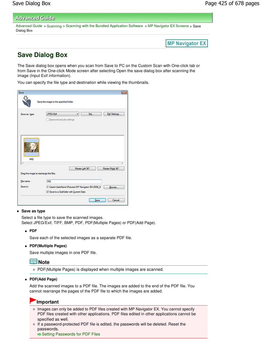 Save dialog box | Canon PIXMA MP250 User Manual | Page 425 / 678