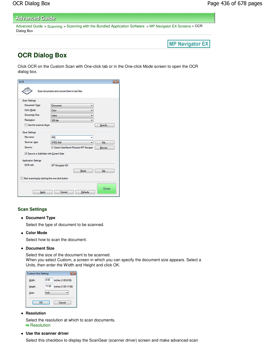 Ocr dialog box | Canon PIXMA MP250 User Manual | Page 436 / 678