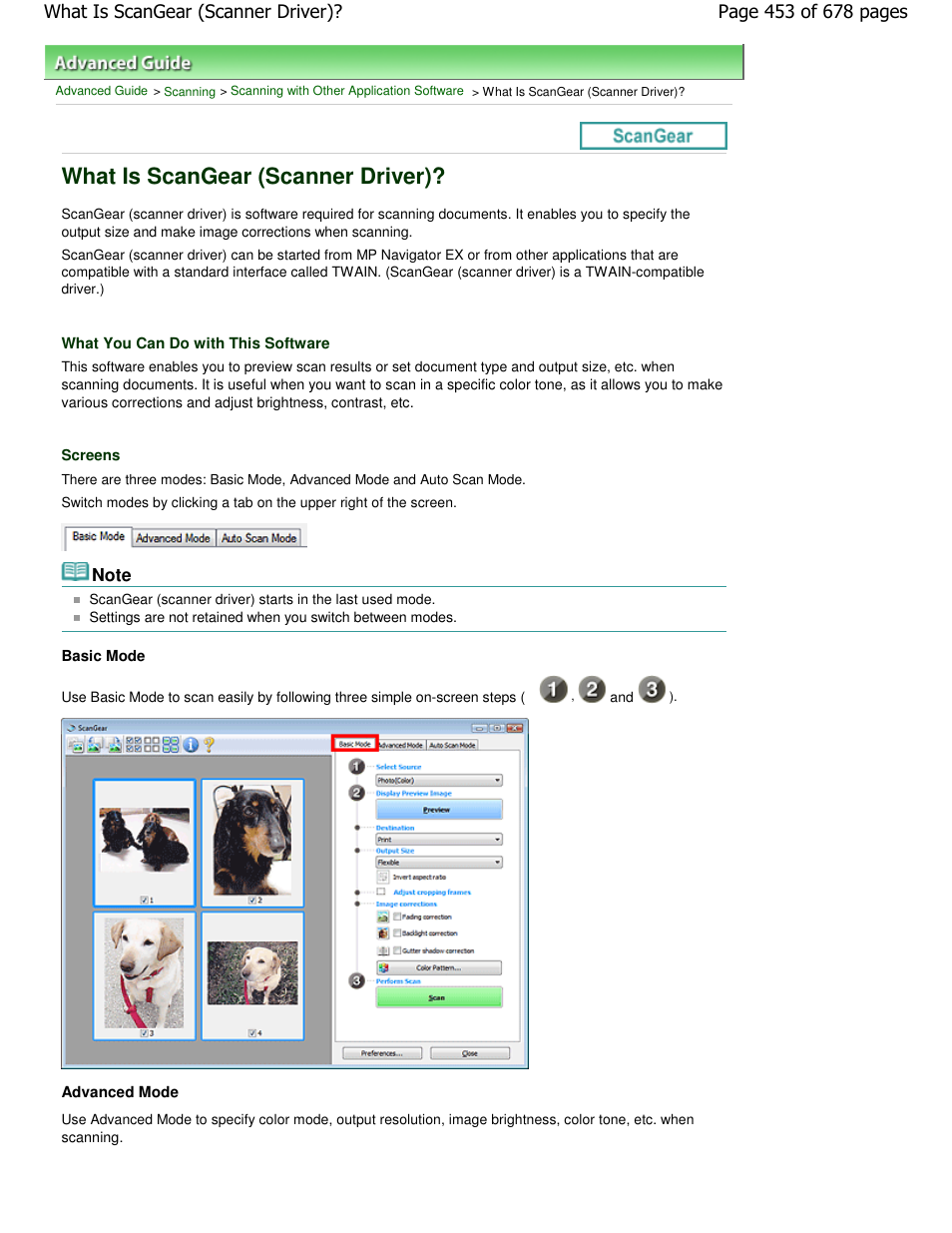 What is scangear (scanner driver) | Canon PIXMA MP250 User Manual | Page 453 / 678