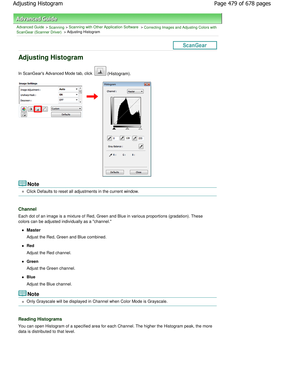 Adjusting histogram | Canon PIXMA MP250 User Manual | Page 479 / 678