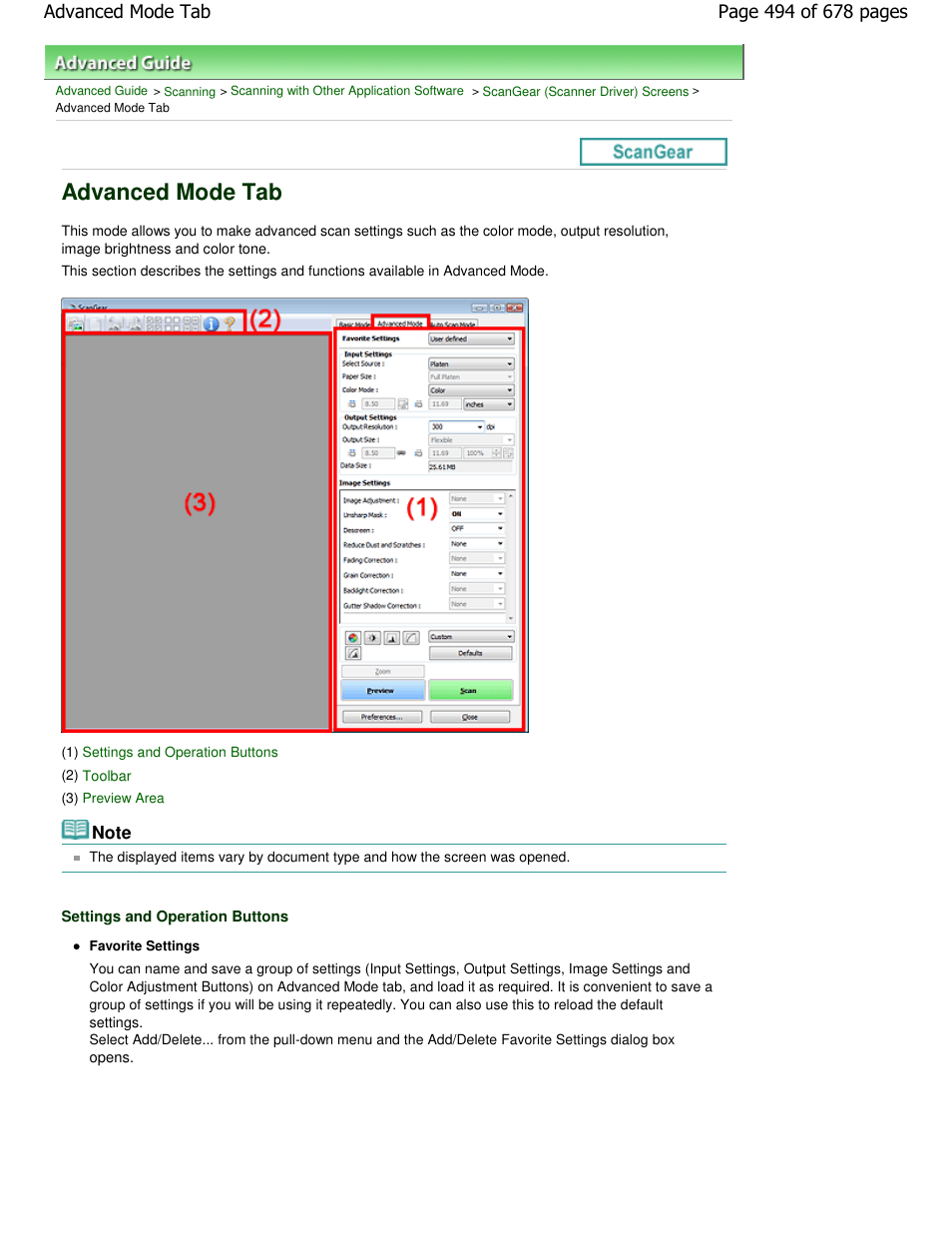 Advanced mode tab | Canon PIXMA MP250 User Manual | Page 494 / 678