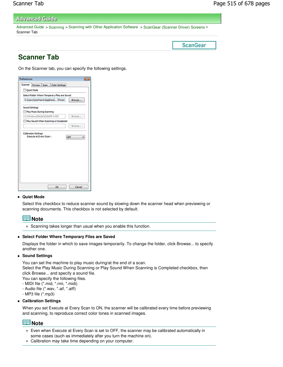 Scanner tab | Canon PIXMA MP250 User Manual | Page 515 / 678